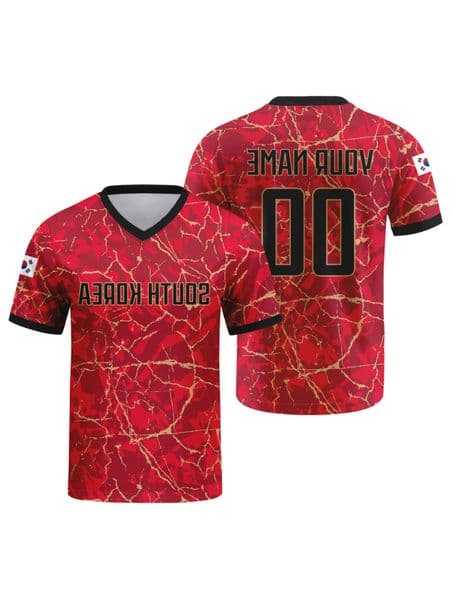 Personalized South Korea Soccer Jersey Custom Name Number V-neck Football Team Shirt for Men Women s S-3XL L260609