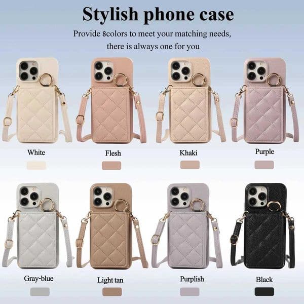case For Luxury iPhone 16 15 14 13 12 11 Pro Max Bag Pocket Purse Stand Lanyard Cover Crossbody Zipper Cards Solt Leather Wallet J260609