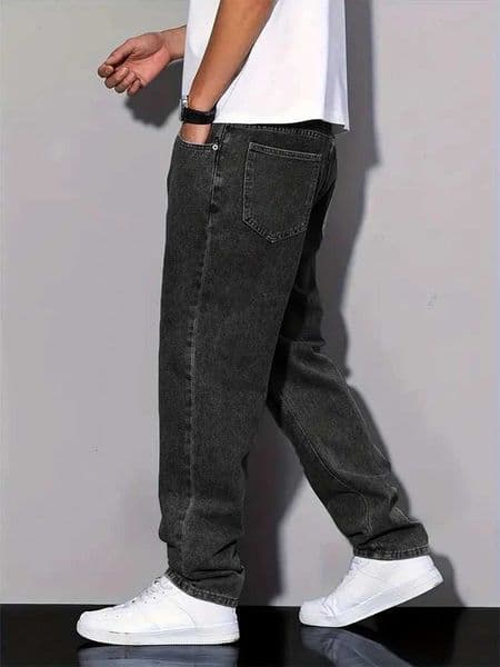 Jeans Mens Straight Black Gray Vintage Korean High Street Y2K Hip-hop Casual Wide-leg Dark Grey Denim Pants for Daily Wear X260609