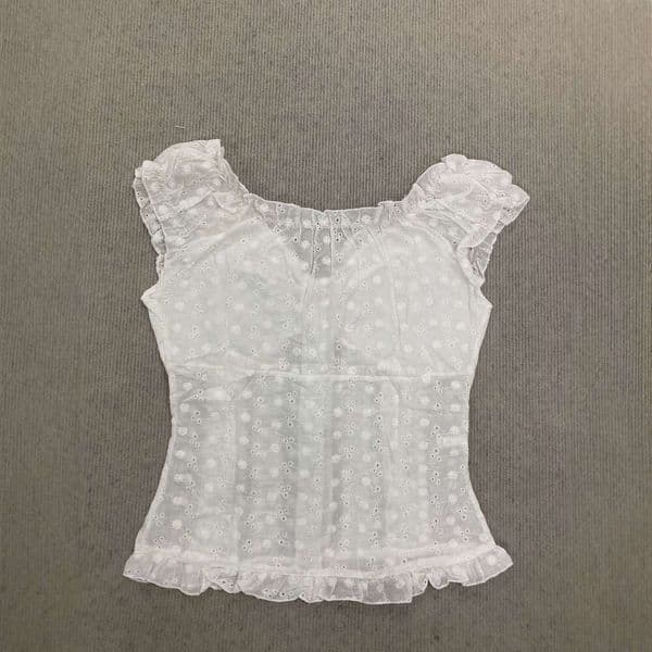 French-style lace trim slimming short-sleeve T-shirt 2024 new cross-border V-neck buttoned body-shaping hot girl top for women