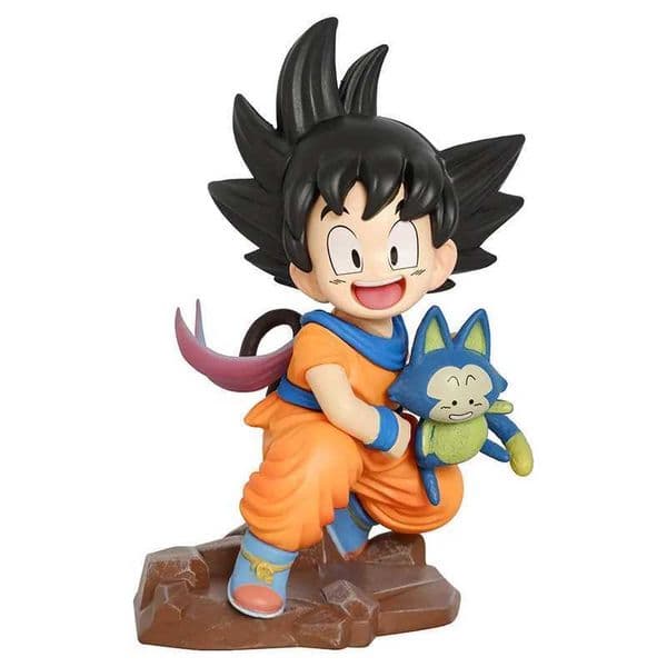 Dragon Ball Childhood Little Goku Hugs PVC Model Statue - Puer Ya Mu Tea Little Follower Figure Collection Toy Ornament Gift L260608