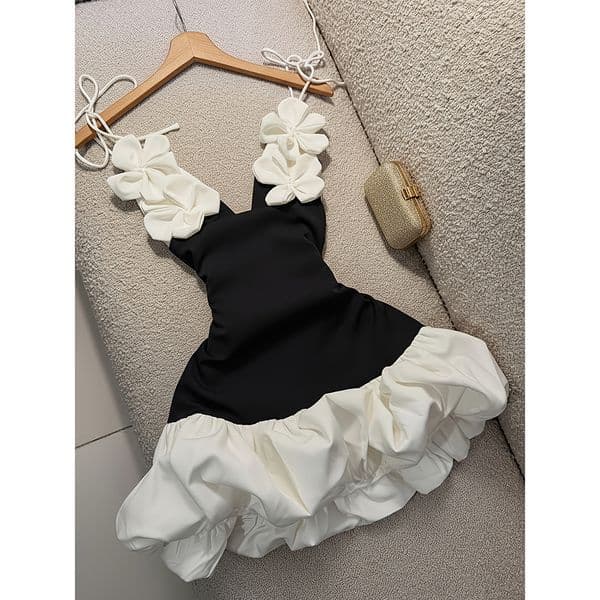 Casual Dresses Designer Women's Valentine's Day Party Evening Dress Sexy Bud Flower Strap Holiday Sizes XS-XL
