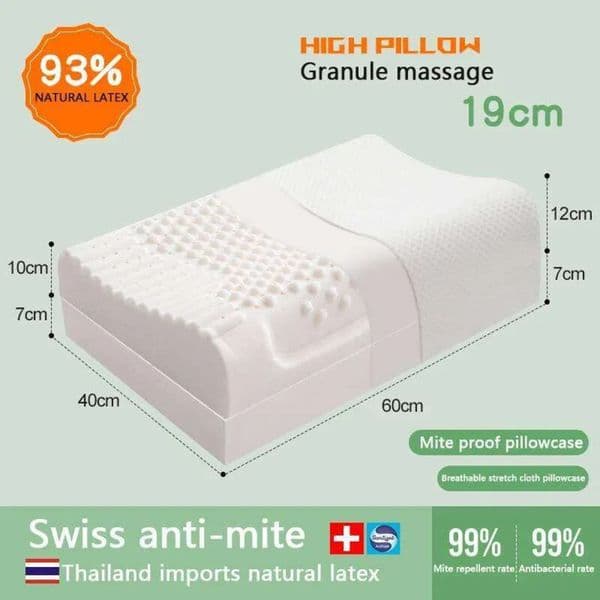 Luxury Designer Decor 19Cm Higher room And Thicker Pure Latex Pillow For Cervical Spine Support Sleeping Memory Foam Pillow Special Adult Na 10