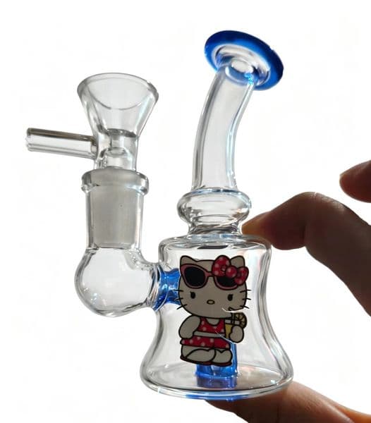Wholesale Portable Mini Glass Water Bong 14mm Female Clear Beaker Recycler Water Tobacco Bongs with smoking banger bowl