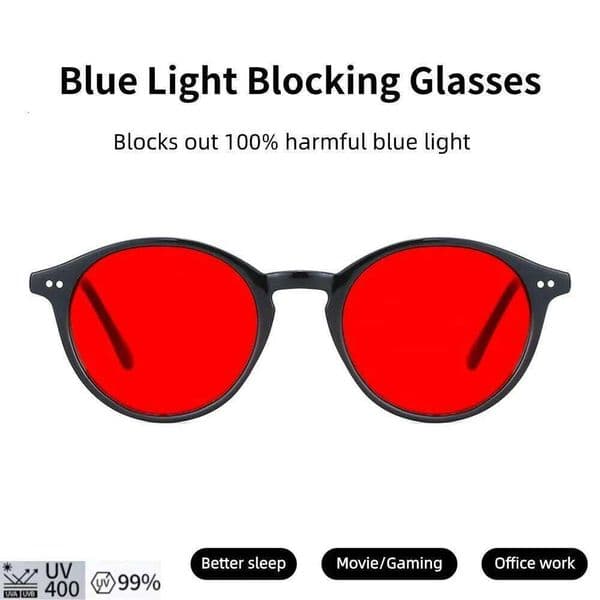 Blue Light Blocking Glasses Red Tinted Lenses Better Sleep Prevent Eye Fatigue Men Women TR90 Nightvision for Work and Sport 26Y0609