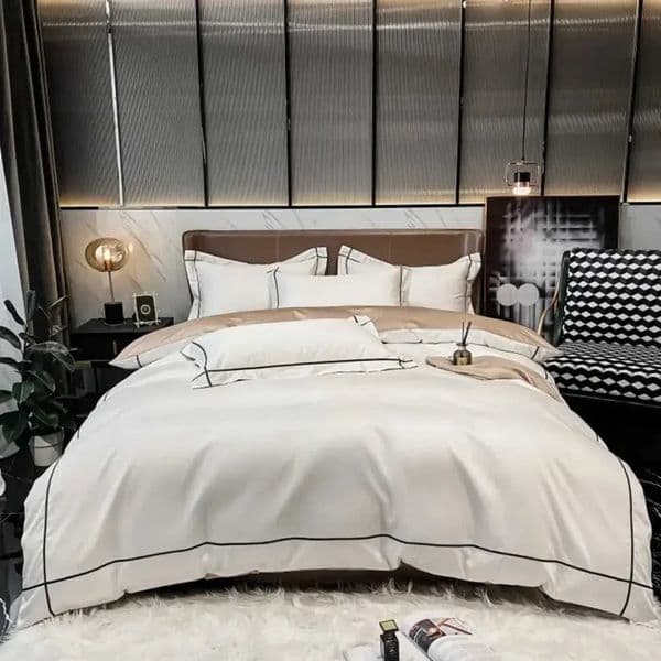 2026 Svetanya Embroidery Bedding Set Egyptian Cotton Silky Bed Linens Queen King perfume Size Solid Color cologne Free Shipping 19