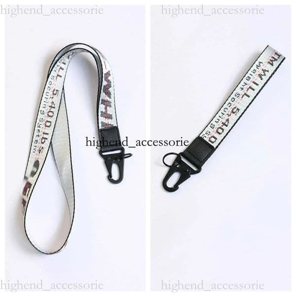 2026 Offwhite Keychain Industrial Lanyard Long Off Whitte Keychain Yellow Nylon Strap Halter Fashion Lage Pendant Unisex Brand Designer Carved Alloy Buckle a84