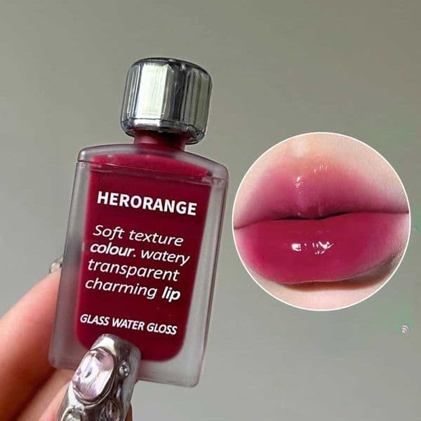 HERORANGE Light Glass-Like Lip Lacquer - Mirror Shine Hydrating Formula Smudge-Proof Long-Wear and Skin-BrighteningT260609