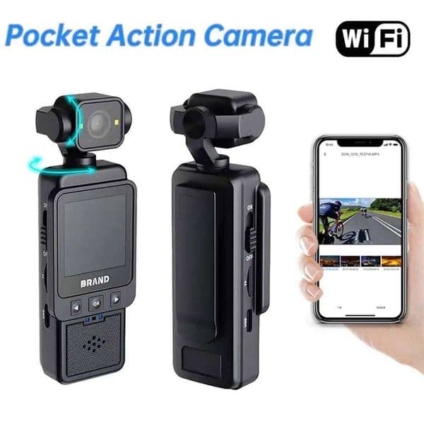 1080P WiFi Sports Wearable 180 Rotating Handheld Video Recorder Portable Pocket Camera for Travel Cycling and Vlogging 26L0609