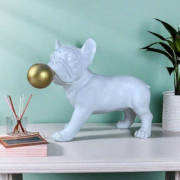 Creative French Bulldog Resin Desktop Ornament for Office Home Living Room and Entryway Decoration - Simple Decorative Piece L260606