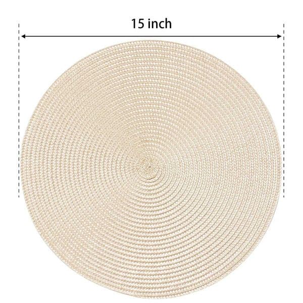 Style European 2 PCS Round Woven Mats Pads Heat-Resistant and Non-Slip Place Mats for Dining Table Ideal for Outdoor Picnic J260609