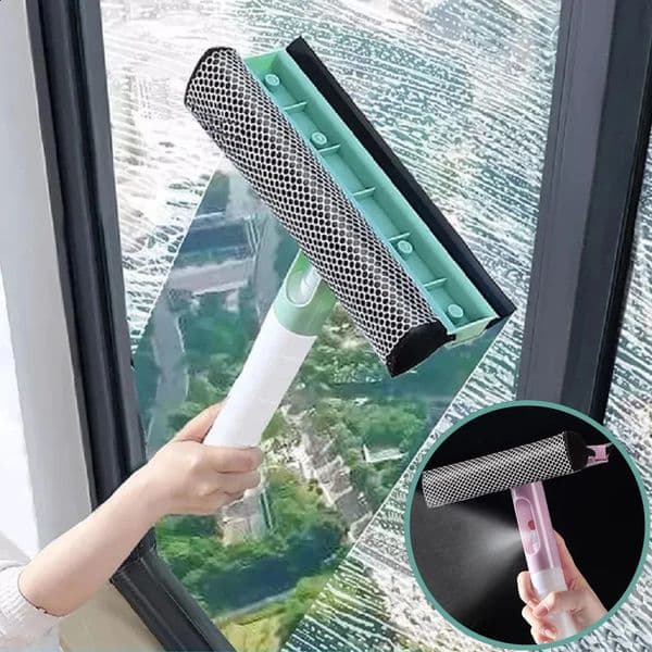 Window Wiper Glass Cleaner for Bathroom Mirror Car Glass Cleaning Brush with Spray Scraper Window Brush Household Cleaning Tools 260609