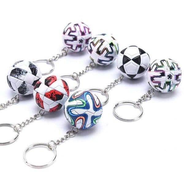 1PC PU Leather 3D Football Souvenir Chain Men Women Soccer Fans Keychain Bag Pendant Key Ring Boyfriend Gift Accessories