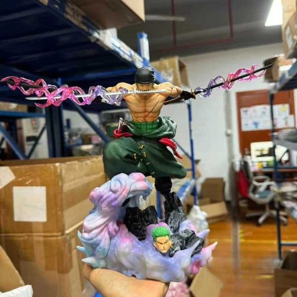 One Piece Roronoa Zoro Three-Sword Style Action Figure Double-Head Statue Anime Model Toy Desktop Ornament Collectible Fans Gift L260608