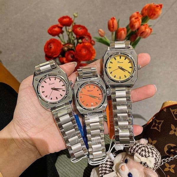 designer gold watch calendar Dinimi Minimalist Style High-End Steel Strap Large Dial Waterproof Women's Quartz Watch 88375 vintage quartz wristwatch premium feel