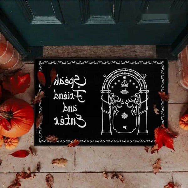 Speak Doormat Friend and Enter Welcome Mat Housewarming Gift Welcome Doormat Decorative Mat for Bedroom Home Decoration D260609