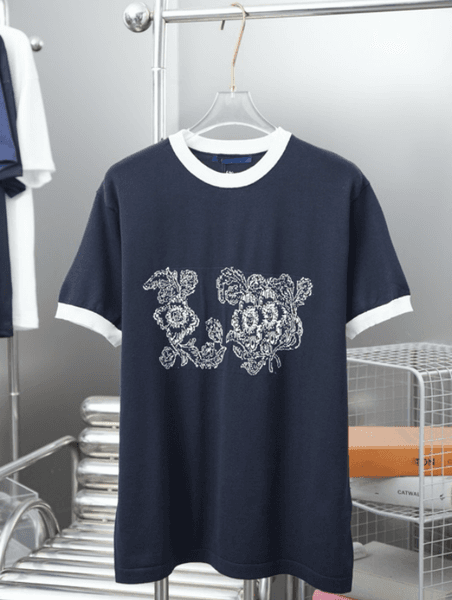 Men's Plus Tees&Polos New Premium Cotton Print Full Body Log T-shirt Round Neck Panel Color Pullover Short Sleeve Fashion Street 554H66