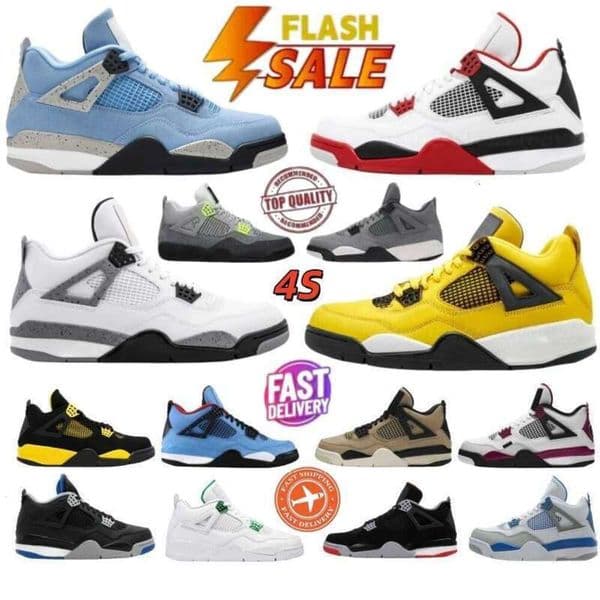 Running Trainers Nikkee Shoes 4 Men 4s Basketball Desinger Shoes Black Cat 2025 University Women White Pure Money Pink Thunder Oreo Military Blue Sneakers