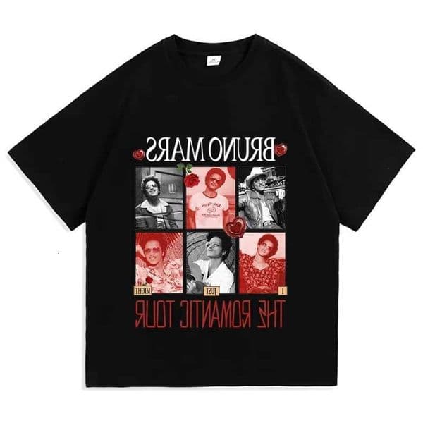 Mars The Romantic Tour Bruno 2026 T-shirt Summer Short Sleeve O-neck Mens Tshirts Streetwear Fashion Singer Graphic Print Shirt L260609