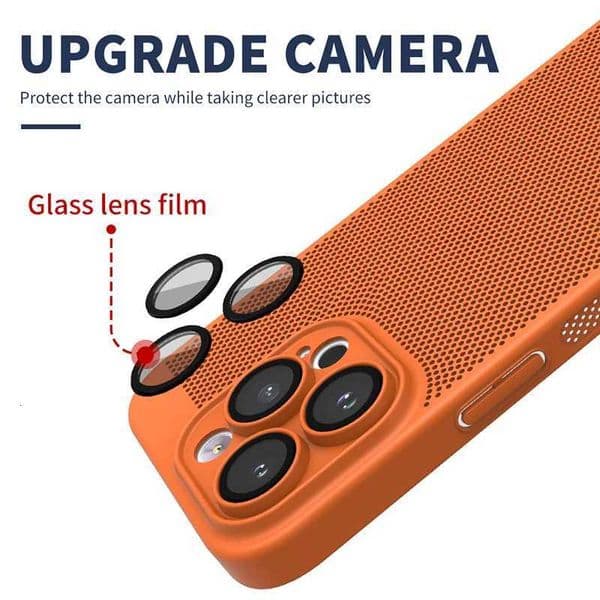 Hard Phone PC Case For iPhone 17 16 Pro Max 15 14 13 Breathable Heat Dissipation Cooling Back Cover J260609