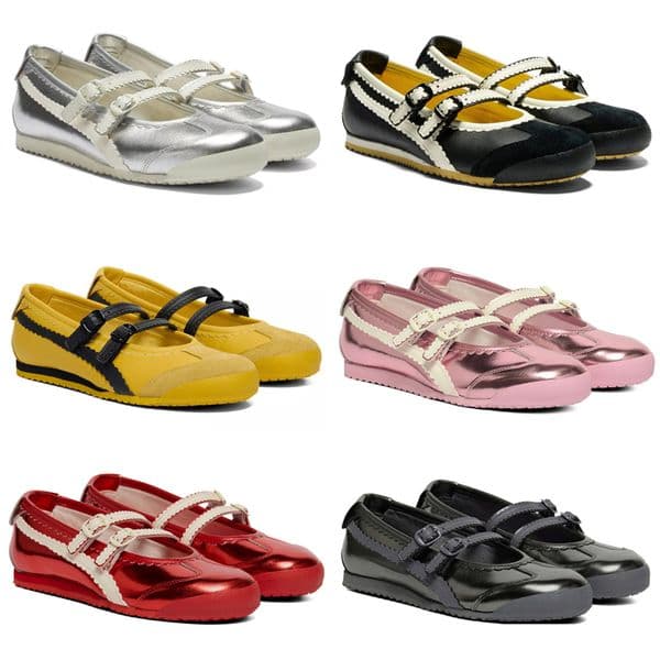 Designer shoes Tiger Mexico 66 Tgrs Womens Casual Shoes Ballet Flats Metallic Silver Triple Black White Fashion Non-slip Mesh Leather Loafers Ladies Girls Summer