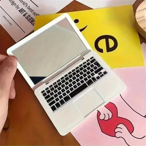 Portable Creative Mini Computer Small Mirror Laptop Portable Design Foldable Makeup Mirror for Daily C2606091