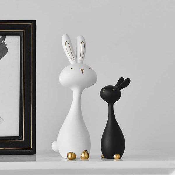 High-end Simple Modern Rabbit Desktop Ornament Office Living Room TV Cabinet Wine Cabinet Decoration Resin Craft L260606