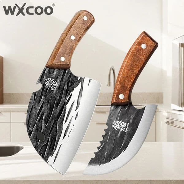 WXCOO Handmade Meat Clearing Butcher Knife Slicing Kitchen Chef Fishing Boning Knives Stainless Steel Slaughter Knife 260605