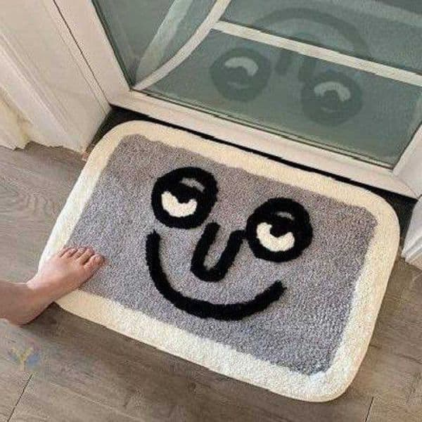 Face Funny Rug - Bathroom Anti-slip Water Absorbing Floor Mat - Living Room Bedroom Balcony Decor Floor Mat D260609
