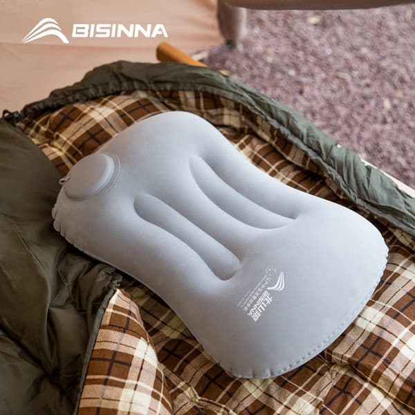 BISINNA Camping Inflatable Pillow Portable Ultralight Travel Hiking Air Sleeping Pillow for Neck and Lumbar Support 260608