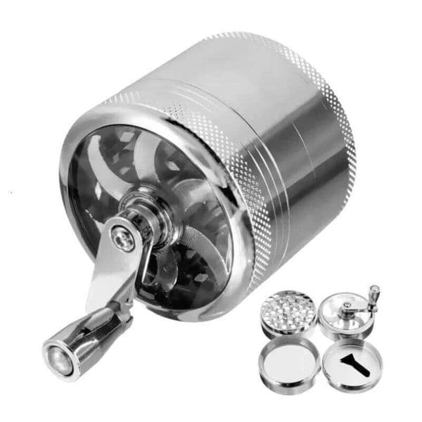 60MM 4-layer Zinc Alloy Tobacco Manual Herbal Herb Mill Spice Crusher Smoke Grinder Hand Crank Muller Accessories J260609