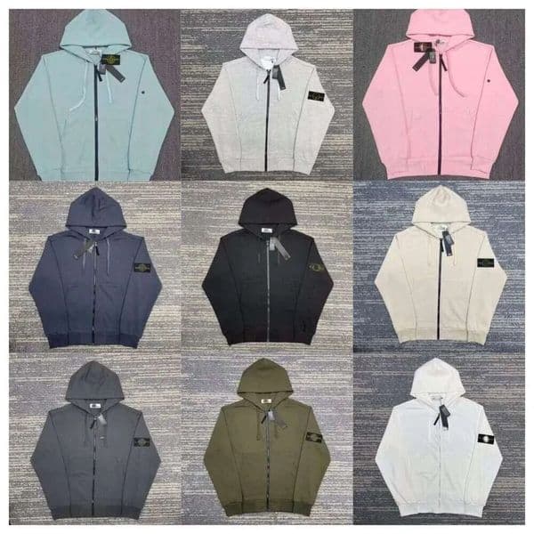 Stone Pullovers Mens Cross Border Designer Clothing Stone Compass Embroidered Compass Zipper Sweatshirt Unisex Solid Men's Stonehoodie Color Casual Jacket 680