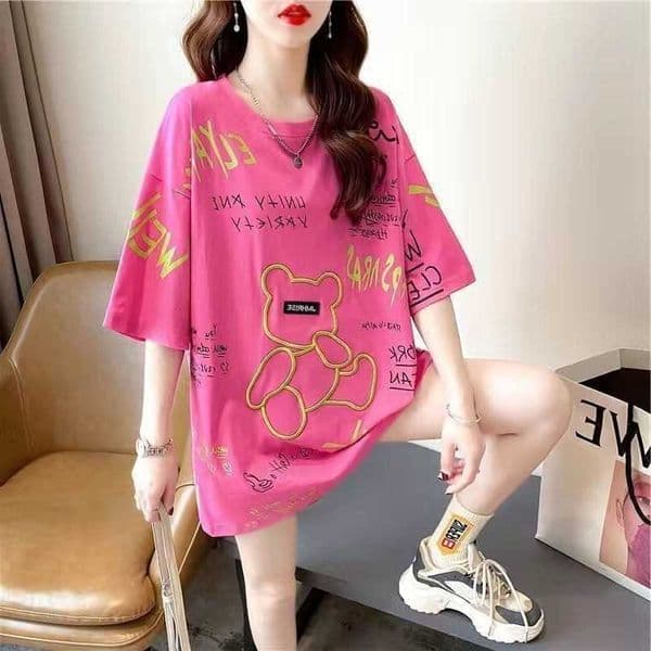 2026 Piece Niche Look Dual Two Summer Mid Length Oversized Plus Size Loose T Shirt Women Short Slve Soft Breathable Casual Urban Top S260609