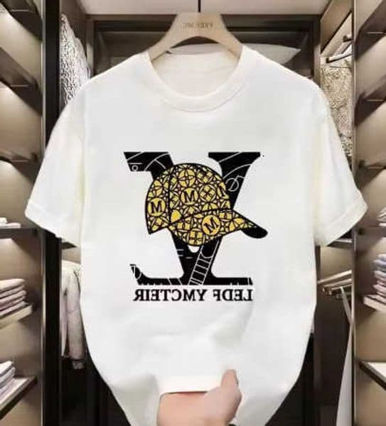 Short-sleeved Mens Loose Summer Casual Pure Cotton Fabric T-shirt Comfortable Breathable and Trendy with Printed Patterns L260609
