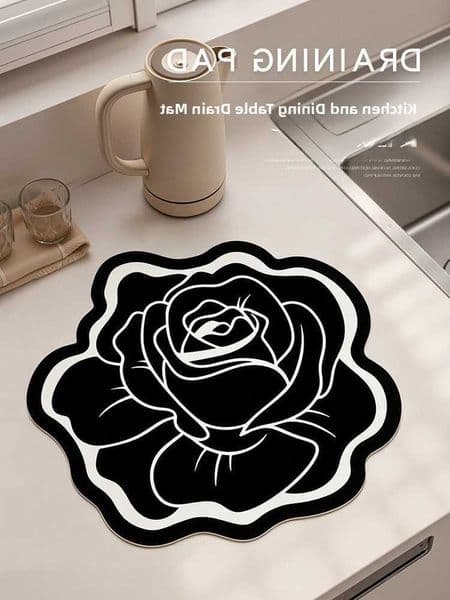 Silicon Kitchen Pad Countertop Dendroid Drain Absorbent Mat Dishwasher Safe Dish Plate Mat Stove Sink Desktop Water BarrierR260609
