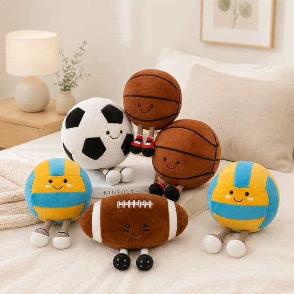 Creative Football Basketball Volleyball Rugby Plush Toys istic Sports Stuffed Dolls Ideal Birthday Gifts for 260608
