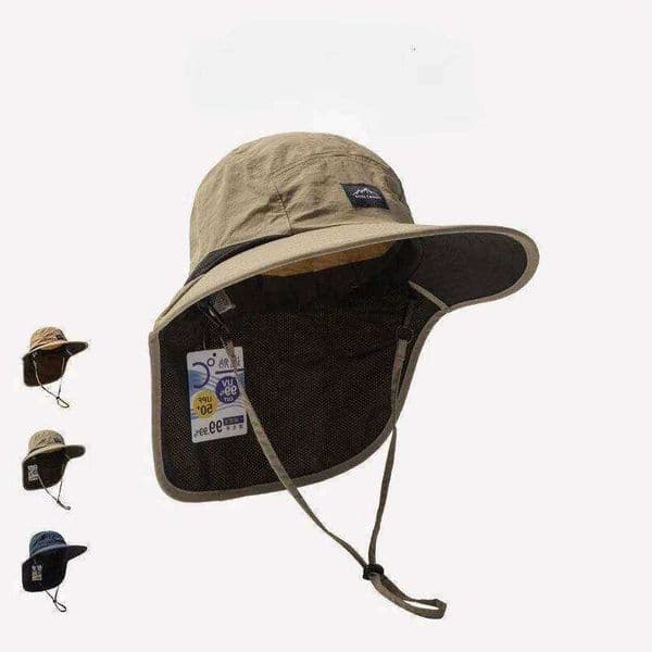 Summer Unisex Wide Brim Waterproof Quick-Drying Caps Outdoor Visor Bucket Hats Mesh Breathable Sun Hat With Neck Flap S260609