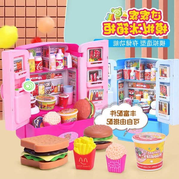 Childrens Mini Fridge Toy Pretend Play Cooking Kitchen Boys and Girls Baby Freezer Small Home Appliance L260609