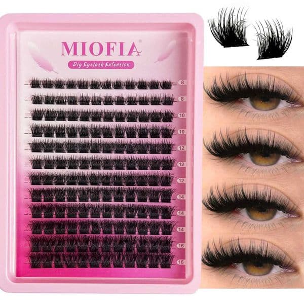 MIOFIA DIY Clusters Lash 8-16mmMix Fluffy Lash Clusters Self Application Makeup Individual Eyelash Extensions Natural LookT260608