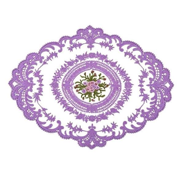 Anti-scald Vintage Oval Lace Embroidered Coaster Photo Props Dining Table Cover European Style Coffee Drink Pad for Home DecorR260609