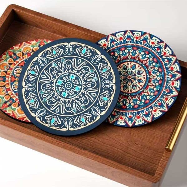 Heat Bohemian Round Coaster Nordic Style Resistant Non Slip Absorbent Placemat For Dining Table Tea Plate Mat For HomeR260609