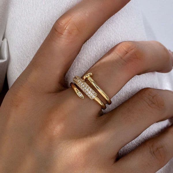 Rings Designer Luxury ring jewelry for women Copper plated with 18K gold Three Circle Stud Adjustable opening Unique Fashion High-end Festival Vacation gifts