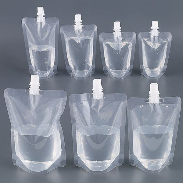 Portable 30ml-1000ml Stand-up Clear Plastic Drink Packaging Bags Sealed Juice Storage Bag Beverage Summer Liquid Juice Milk Coffee Ice Cold Drink Pouch