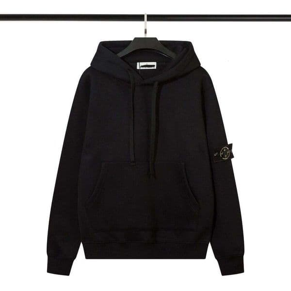 Topstoney Classic Solid Color Crew Neck Sweatshirt Long Sleeve With Badge Design Casual Correct Version Unisex Style Men Women Daily Casual Tops Stones Hoodie C98