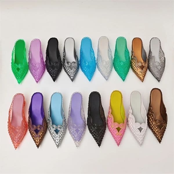 Summer Women Shoes Embossed 3D Pointed Shoes Woman Mules Sandals Slippers Ladies Retro Party Shoes for Women 260608