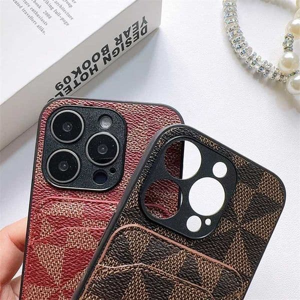 pattern Luxury Triangar Clip bag PU leather Case for iPhone 16 15 14 Phone Cover 13 12 11 Pro MAX Hard Shockproof Back Funda J260609