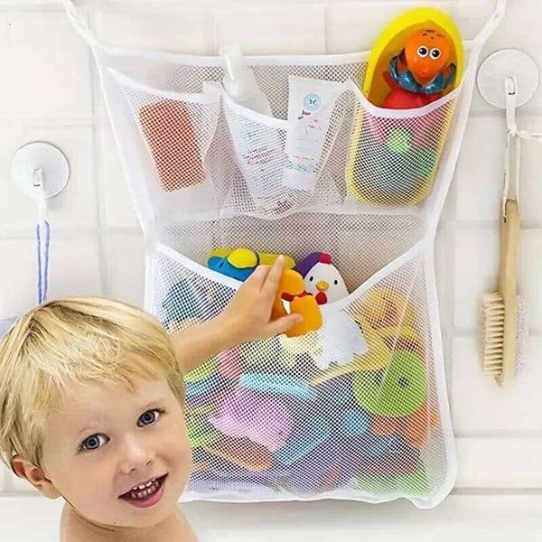 Children's Toy Storage Mesh Bag, Breathable Mesh, Dry Hygienic, Equipped with Hanging Design, Clean and Orderly Bathroom 26Y0609