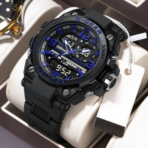 Outdoor Multifunctional Dual Display Sports Watch Dual Display Night Light Timing First Choice Street Trendsetters Outdoor Leisure Versatile Giving