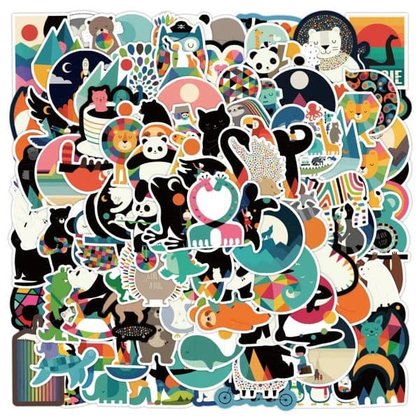 Car Tyre Car Sticker 10/50/100Pcs Cute Vsco Girl Animal Stickers For Laptop Luggage Phone Case Kids Random Kawaii Cartoon Vinyl Graffiti Decals Tonneau Cover 11