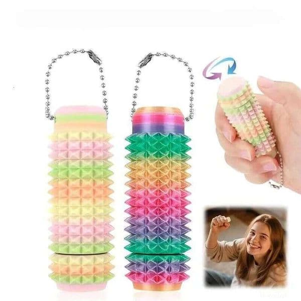 Spiky needoh Grippie Stim Roller Portable nee doh ADHD Spinner Clicker Fidget Toy Rotating Stress Relief Sensory Gadget For Focus Relaxation H69